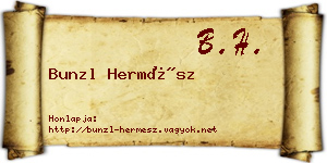 Bunzl Hermész névjegykártya